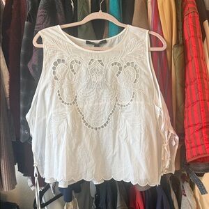 NWT Marc New York White Embroidered Women's Top